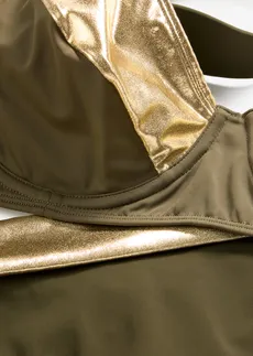 Bikini minimiseur (ens. 2 pces) à empiècements dorés • olive foncé/doré • Boutique bonprix
