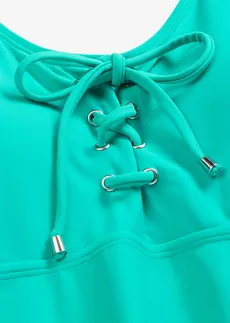 Tankini met vetersluiting (2-dlg. set) • turkoois • bonprix online shop