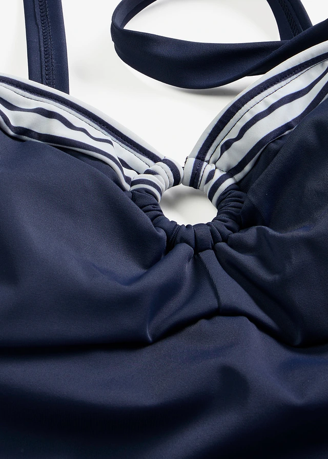 Maillot 1 pièce sculptant, maintien léger • bleu foncé blanc • product-page.page-title-suffix
