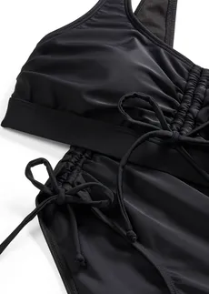 Bikini brassière avec liens à nouer (ens. 2 pces) • noir • Boutique bonprix