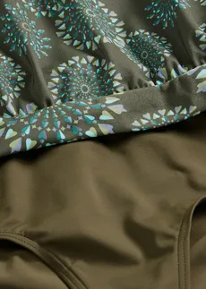 Tankini oversize (komplet 2 cz.) z szerokimi ramiączkami • ciemny oliwkowy z graficznym wzorem • sklep bonprix