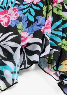 Tankini (2-részes szett) mintás necc anyagból • fekete/virágmintás • bonprix áruház