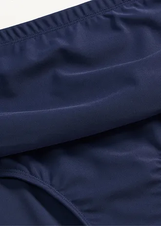 Sťahovacie bikinové nohavičky, ľahký tvarujúci efekt, nariasené • tmavomodrá • obchod bonprix