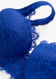 Sutien vătuit cu detalii aurii • albastru-cobalt • magazin bonprix