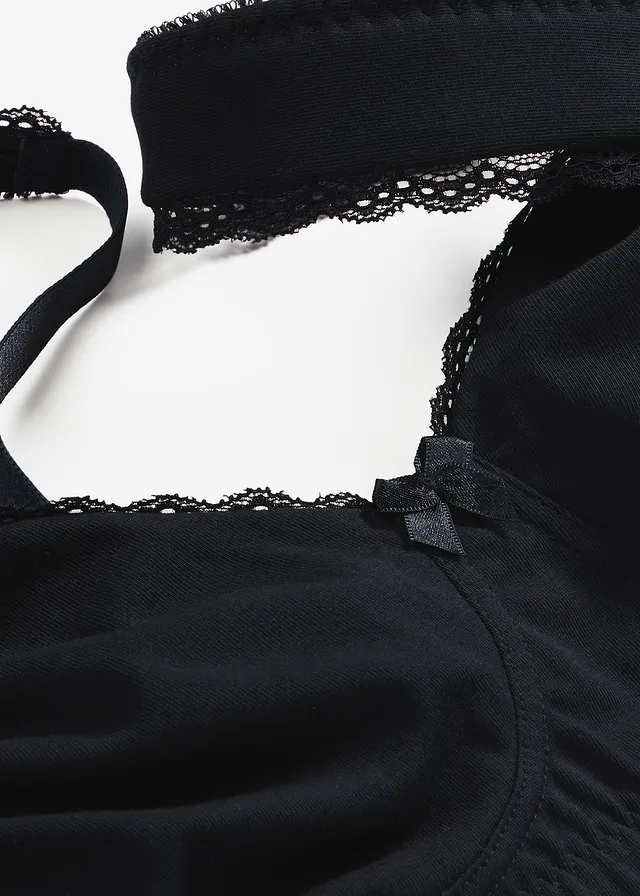 Sutien minimizer invizibil fără armătură cu bumbac organic (set/2 buc.) • 2 x negru • magazin bonprix