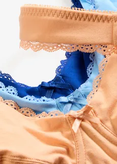 Beugel bh met biologisch katoen (set van 3) • kobaltblauw+apricot+babyblauw • bonprix online shop