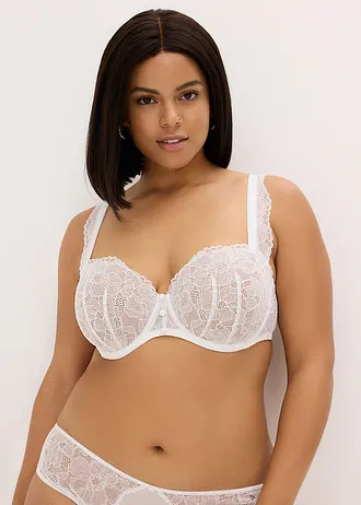 Soutien-gorge balconnet en dentelle élégante, Couleur: blanc
