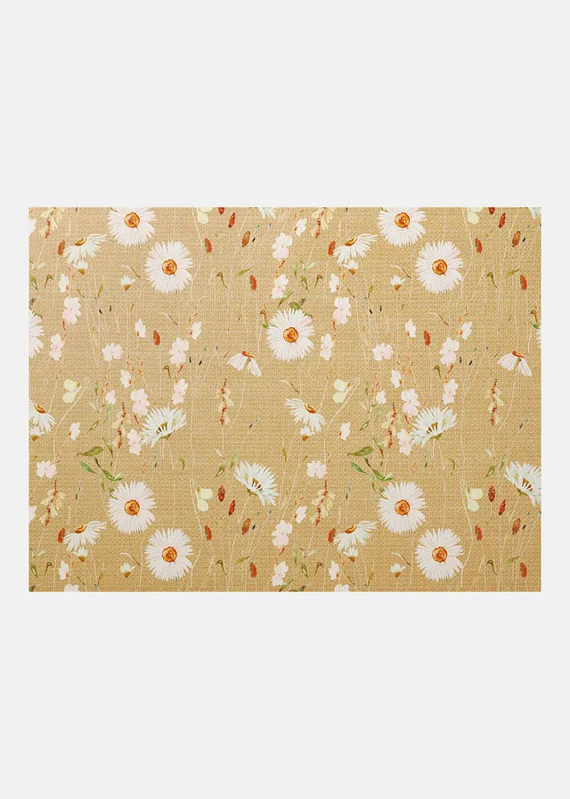 Paillasson lavable à motif floral, Couleur: écru floral