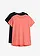 T-shirt sportowy (2 szt.), szybkoschnący, kolor: różowy koralowy+czarny