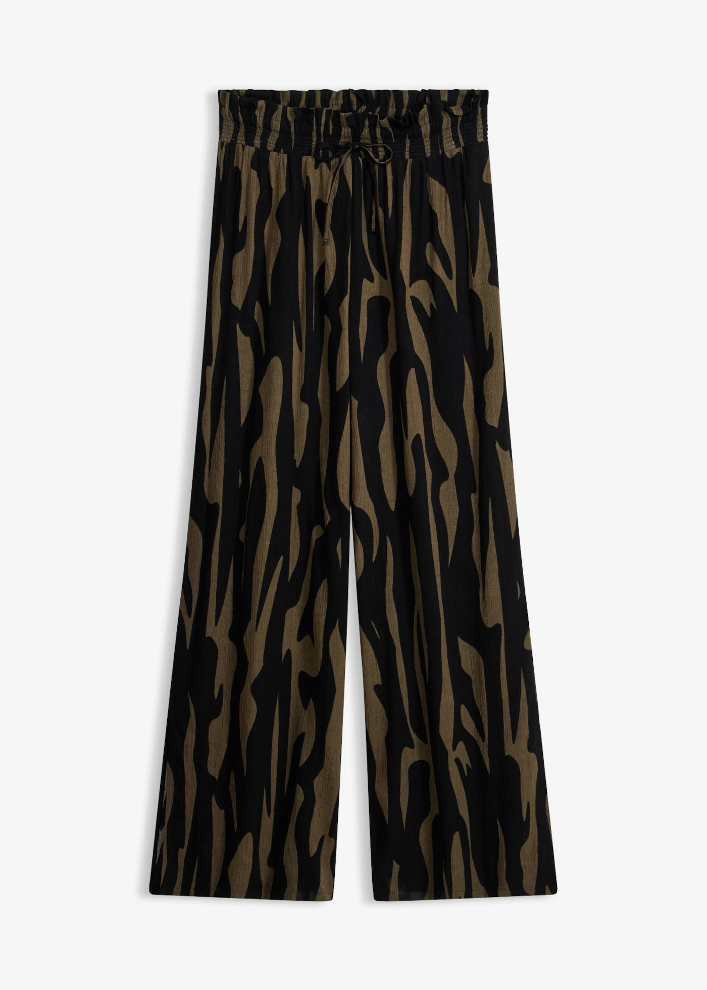 Pantaloni de plajă din viscoză fluidă • kaki-negru grafic • magazin bonprix
