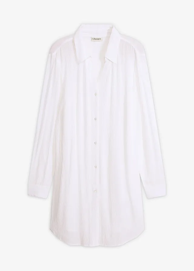Lange strandblouse van viscose • wit • bonprix online shop