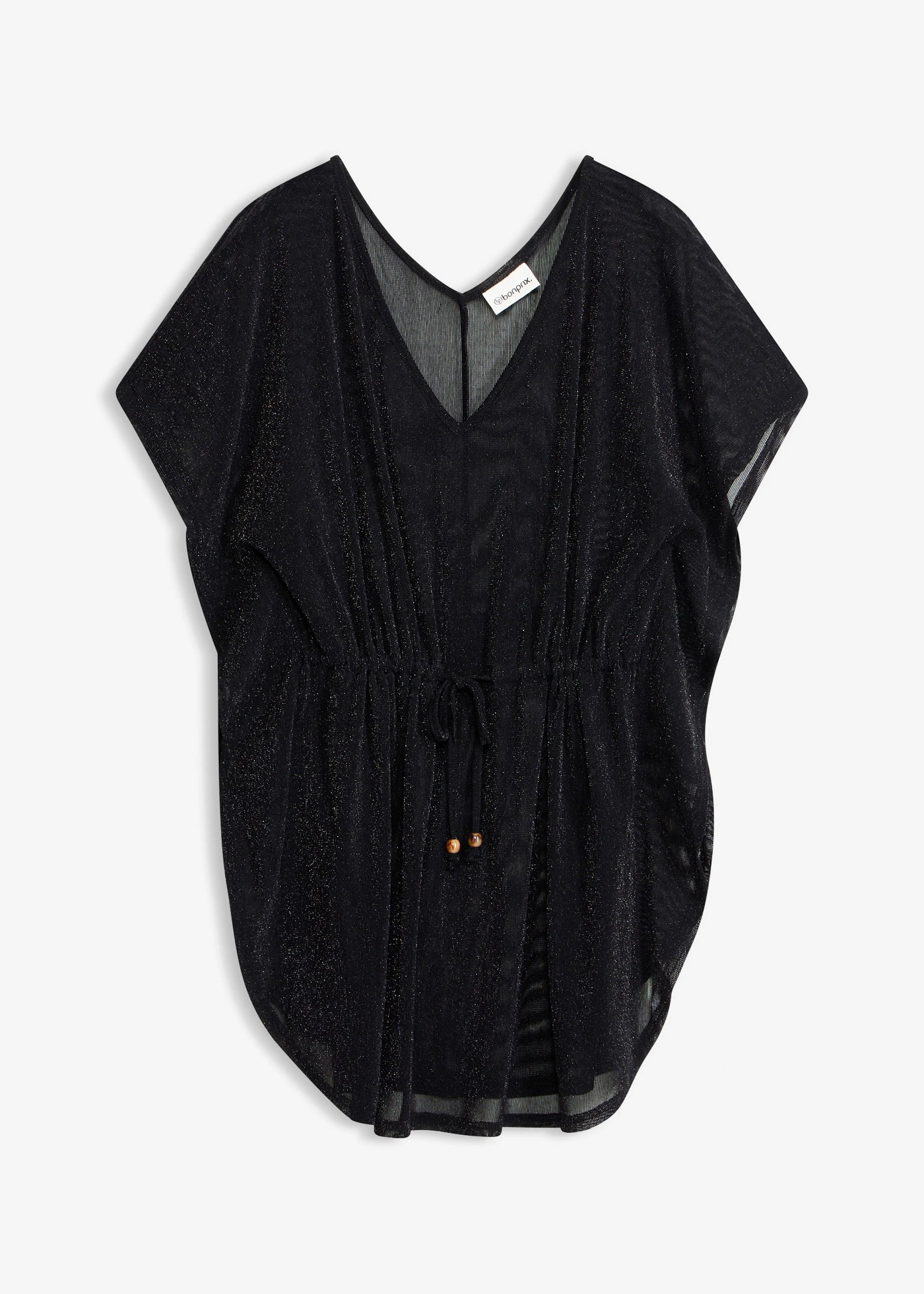 Tunique de plage en matière brillante • noir-argenté • Boutique bonprix
