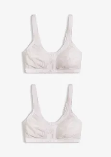 Lot de 2 soutiens-gorge grand maintien sans armatures, bretelles rembourrées • blanc-blanc • Boutique bonprix