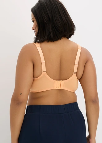 Podprsenka s kosticemi a organickou bavlnou (3 ks v balení), barva: kobaltově modrá + meruňková + jemně modrá