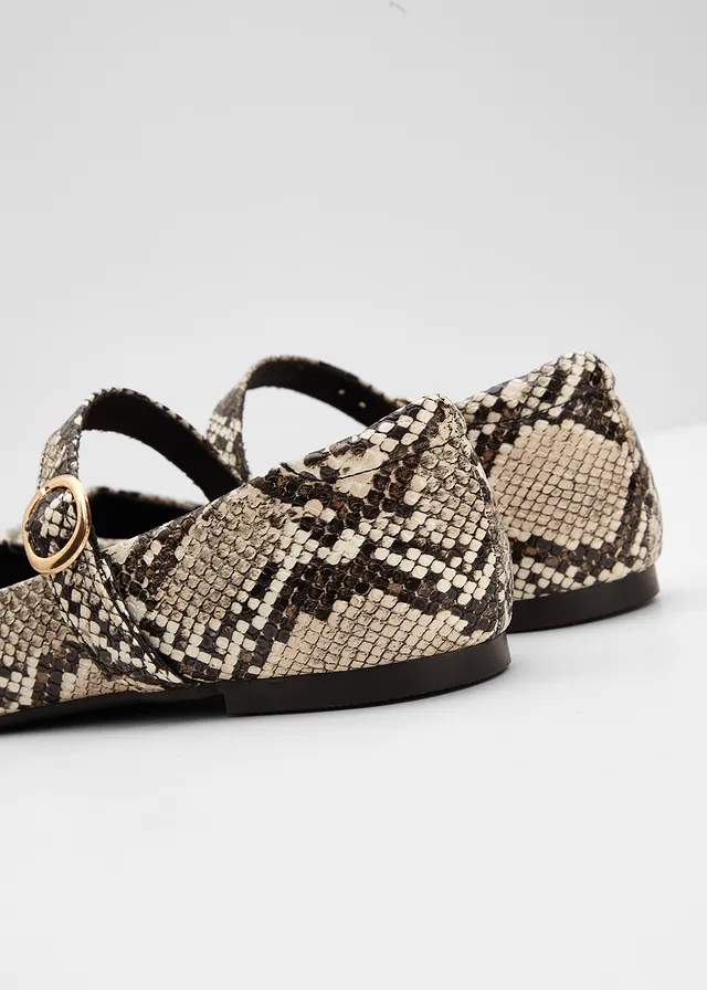 Ballerines à bride, look animalier • beige-noir python • product-page.page-title-suffix