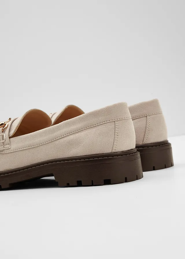 Chunky loafers met gesp, Kleur: lichtsand