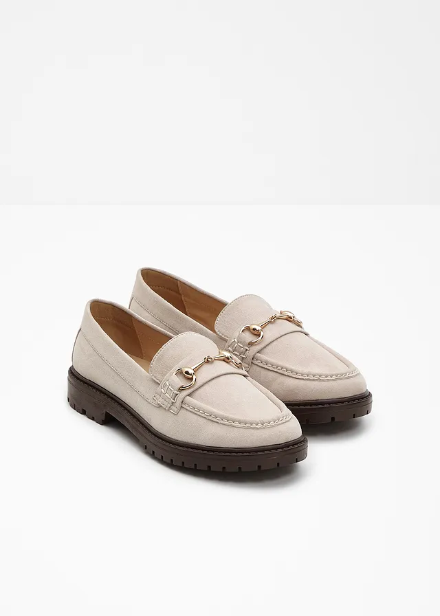 Chunky loafers met gesp, Kleur: lichtsand