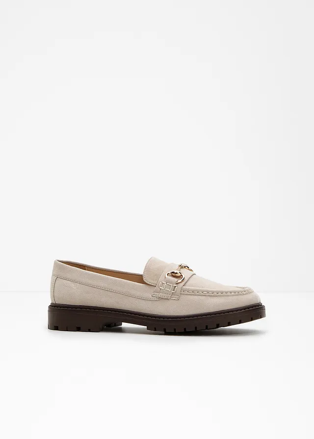 Chunky loafers met gesp, Kleur: lichtsand