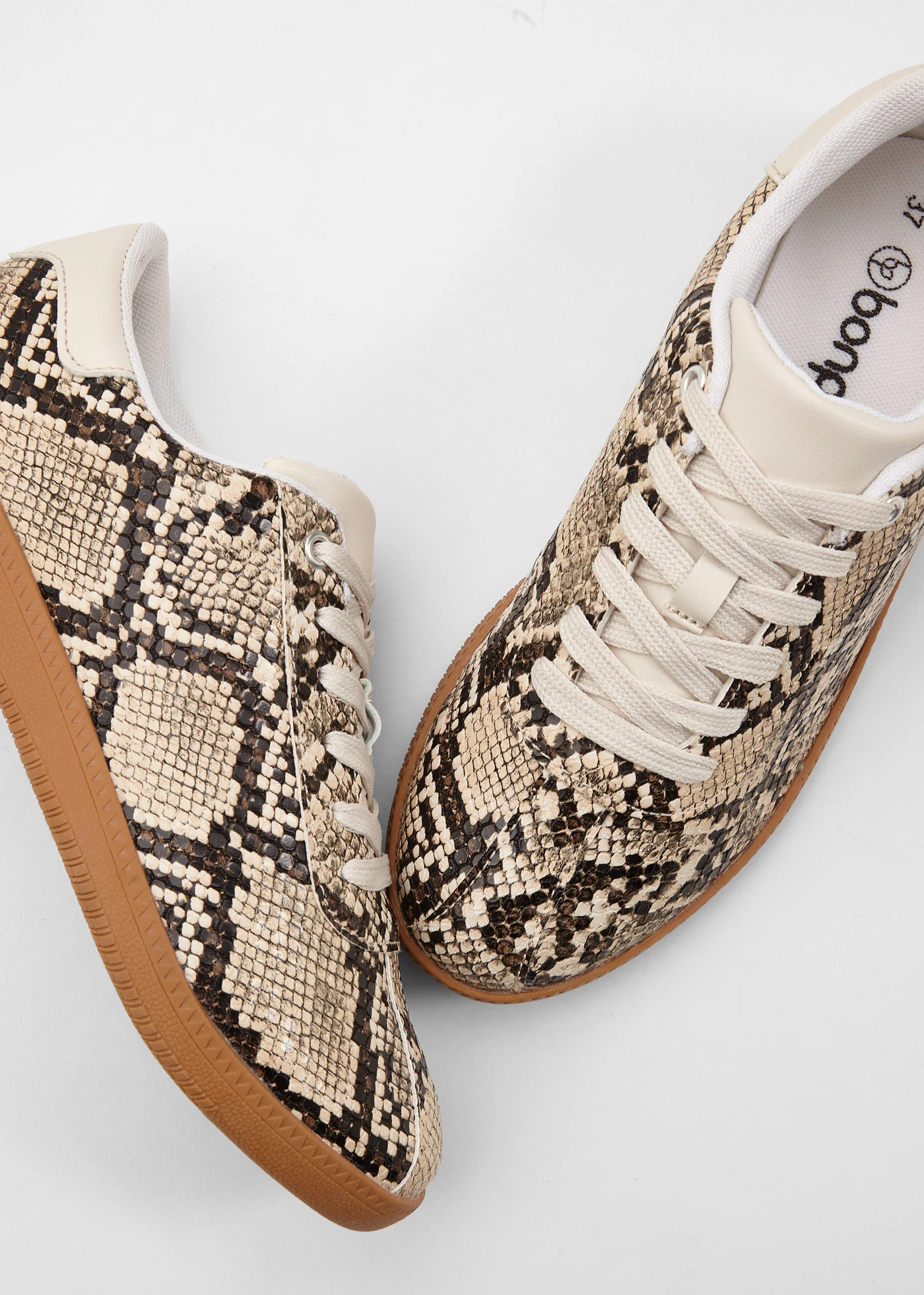 Sneakers à motif python • beige-noir python • Boutique bonprix
