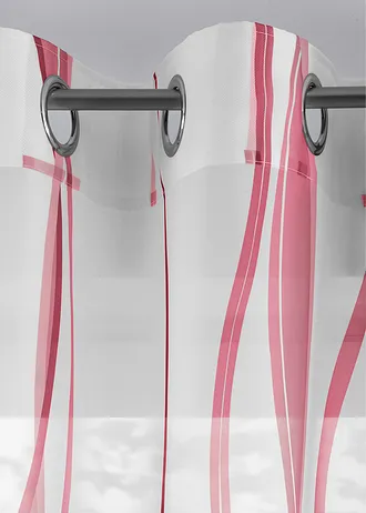 Gordijn met golfmotief (1 stuk) • wit-pink • bonprix online shop