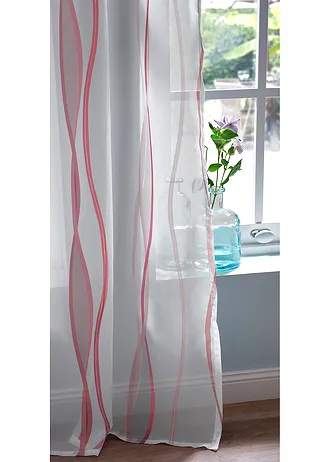 Voilage imprimé vagues (1 pce) • blanc magenta • Boutique bonprix