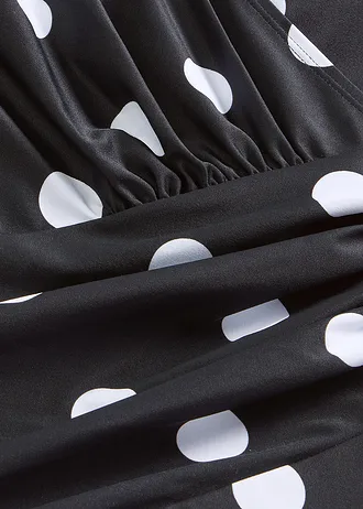 Maillot 1 pièce sculptant et croisé, maintien modéré • noir pois blanc • Boutique bonprix