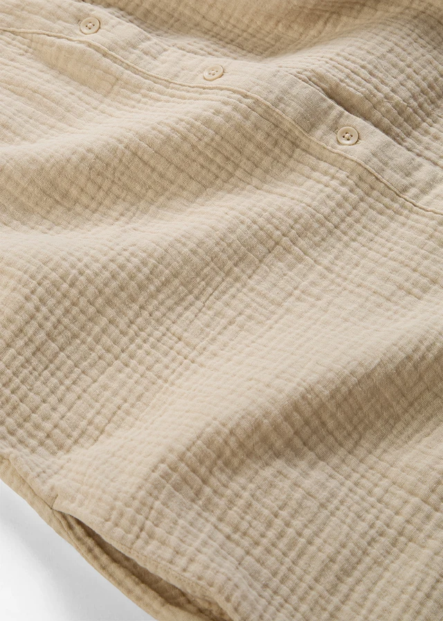 Chemisier long, oversize et doux en gaze de coton • sable clair • product-page.page-title-suffix