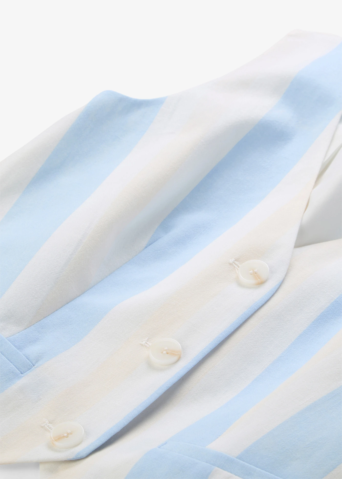 Mouwloze blazer in linnenlook • wit-lichtblauw gestreept • bonprix online shop