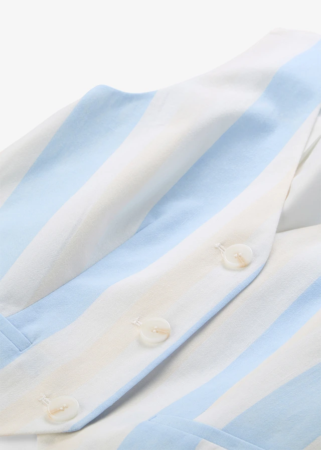 Mouwloze blazer in linnenlook • wit-lichtblauw gestreept • product-page.page-title-suffix