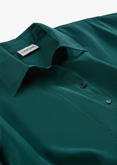 Bluză cu mâneci liliac, din material cu viscoză • verde profund • magazin bonprix