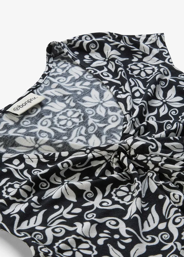 T-shirt en viscose extensible • noir-écru graphique • product-page.page-title-suffix