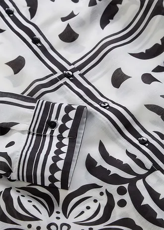 Blouse • wolwit-zwart met print • bonprix online shop