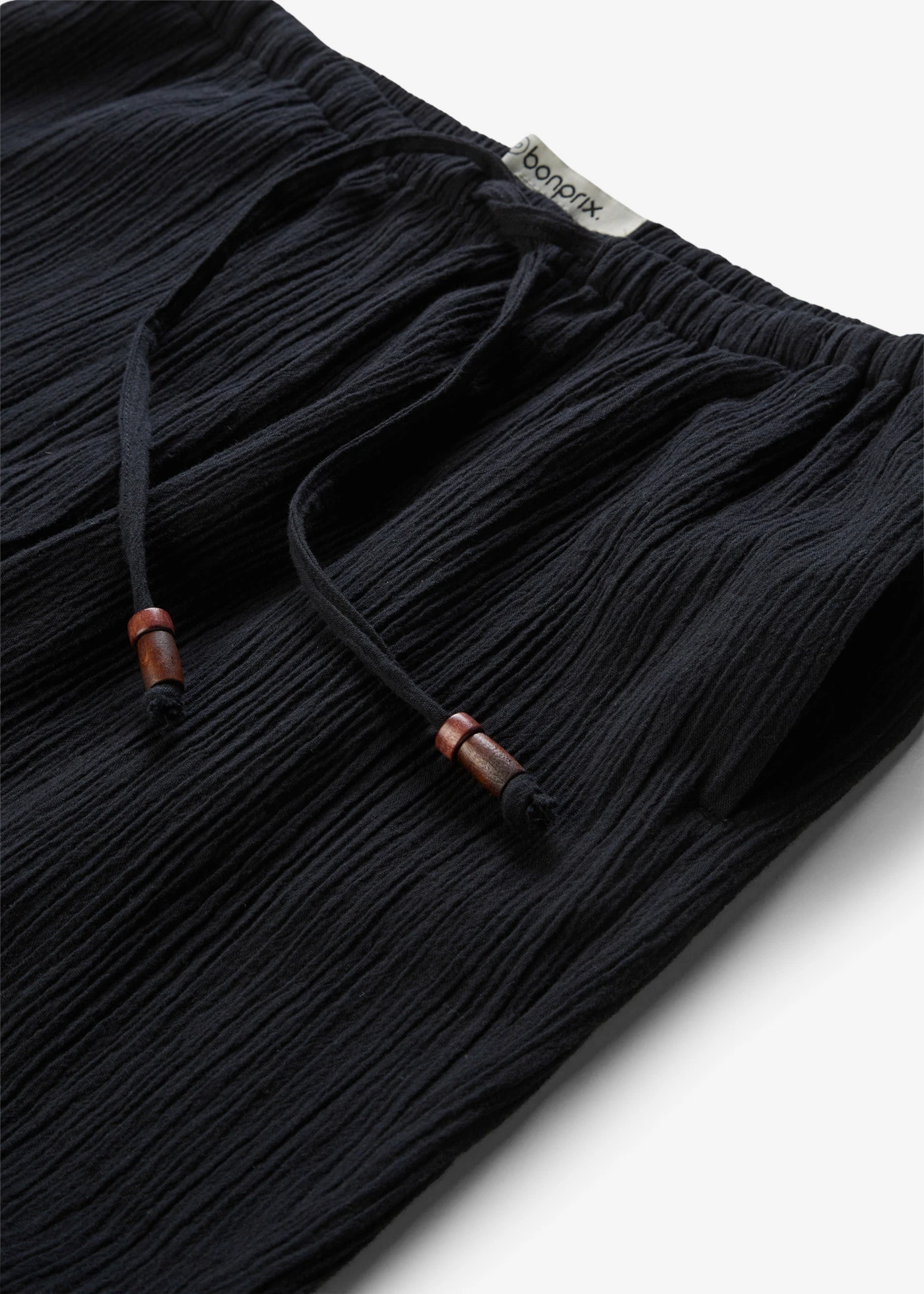 Pantalon large, effet froissé • noir • Boutique bonprix