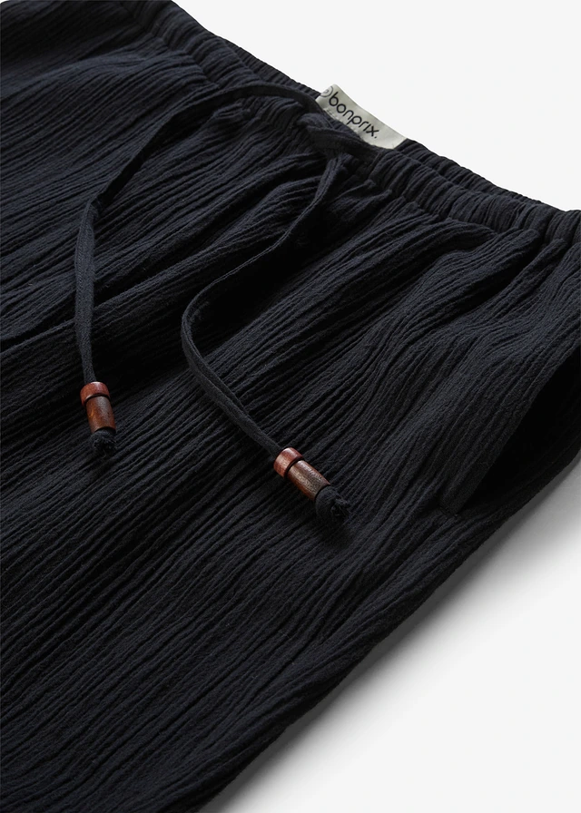 Pantalon large, effet froissé • noir • product-page.page-title-suffix