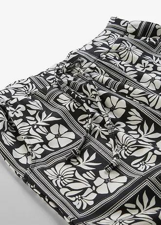 Pantaloni din jerse din Punto di Roma • negru-ecru cu imprimeu • magazin bonprix