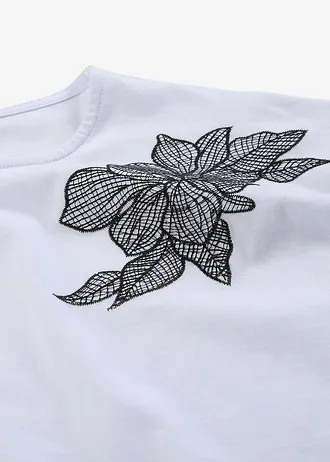 Oversized shirt van puur katoen • wit/zwart • bonprix online shop