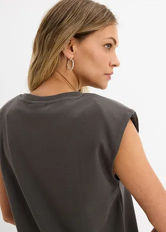 Robe T-shirt 100% coton • anthracite délavé • Boutique bonprix