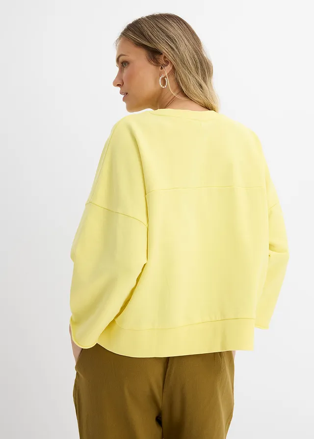 Oversized sweater van katoenmix • lichtlimoen • product-page.page-title-suffix