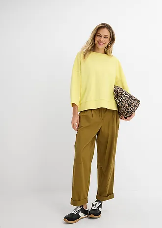 Bluza oversize z mieszanki bawełny, kolor: jasna limonka