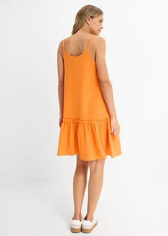 Jurk van mousseline, Kleur: oranje