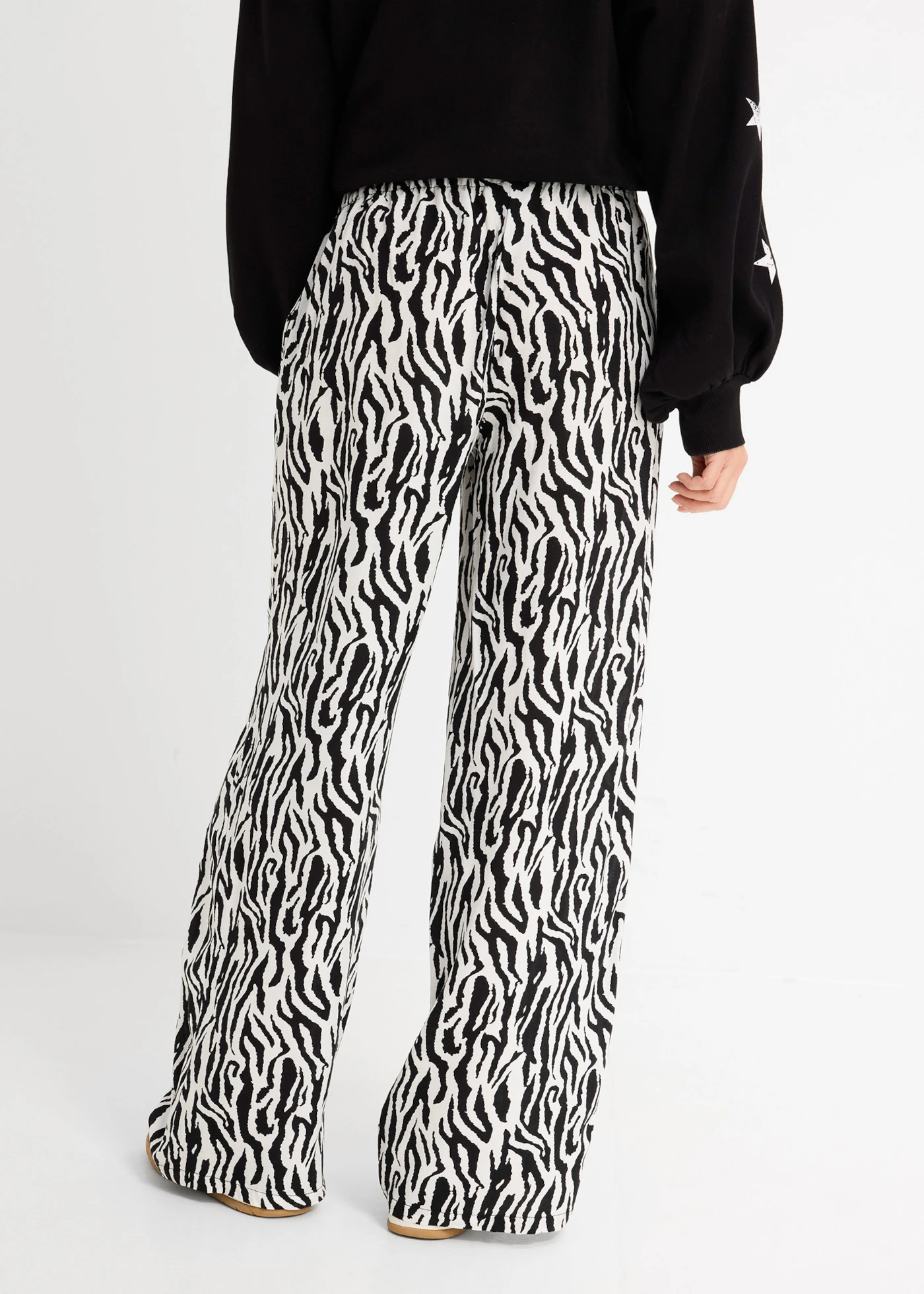 Instapbroek van soepele viscose • zebraprint zwart-wit • bonprix online shop