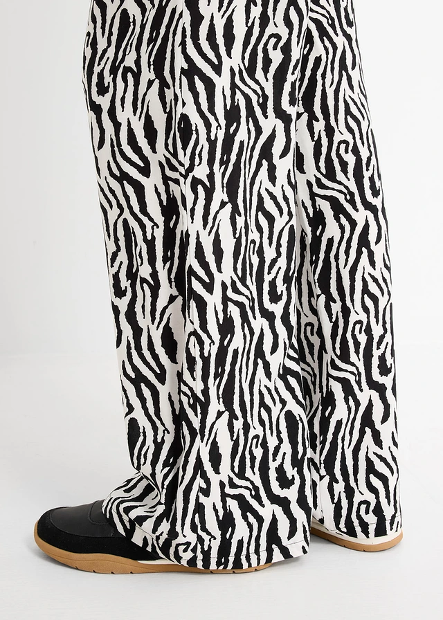 Instapbroek van soepele viscose • zebraprint zwart-wit • product-page.page-title-suffix
