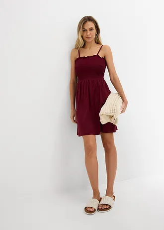 Robe en jersey 100% coton, Couleur: rouge érable