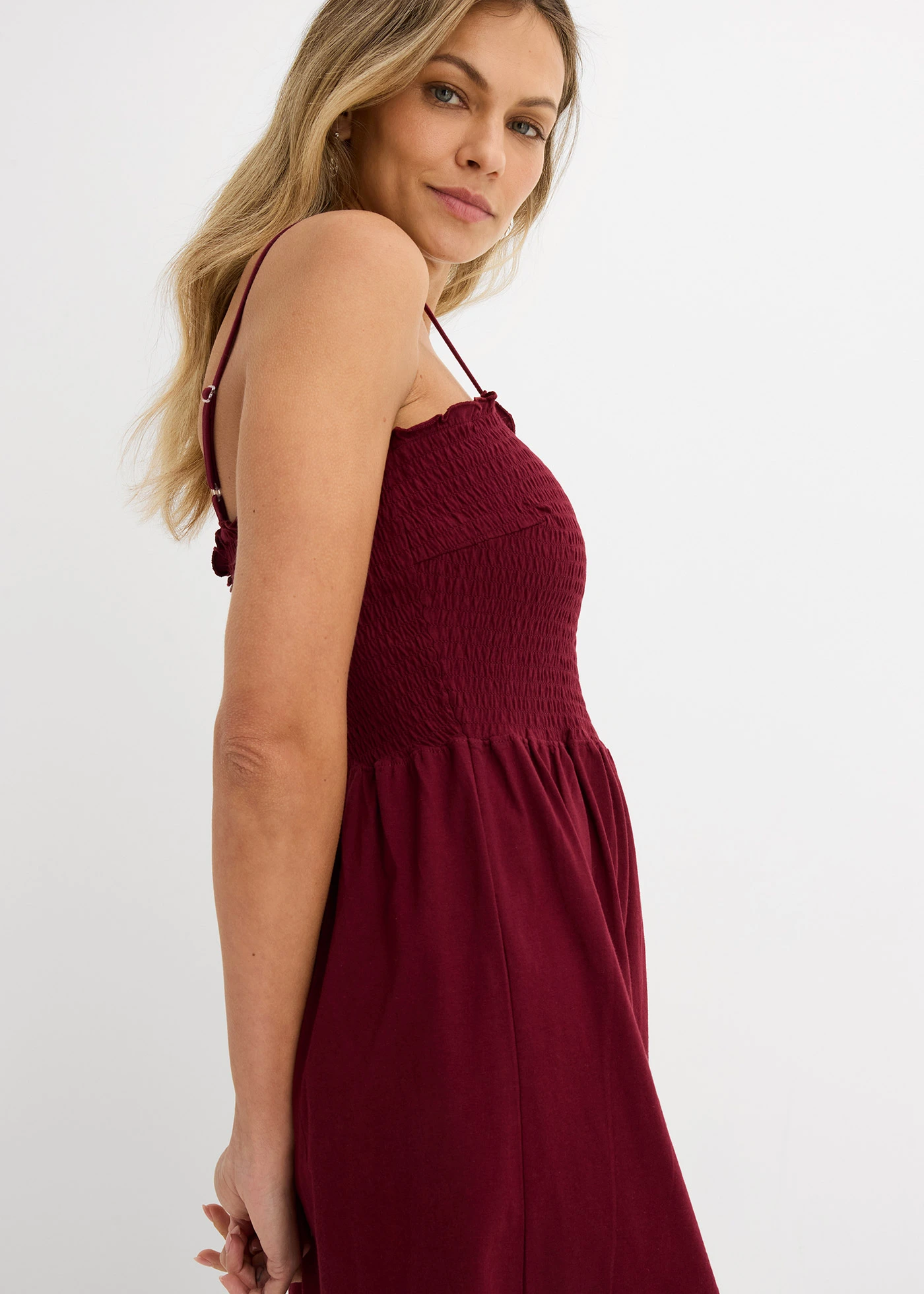 Rochie din jerse din bumbac 100% • roșu arțar • magazin bonprix