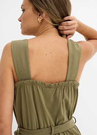 Kombinezon z dżerseju z mieszanki bawełny • oliwkowy • sklep bonprix