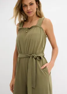 Jersey jumpsuit van katoenmix • olijfgroen • bonprix online shop