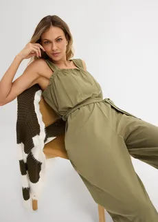 Salopetă din jerse din material cu bumbac • oliv • magazin bonprix