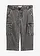 Jean 3/4 extensible avec poches cargo et ceinture, coupe loose, Couleur: gris clair denim
