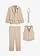 Pak (4-dlg. set) met gilet en stropdas, regular fit, Kleur: lichtbruin gemêleerd