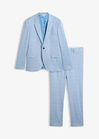 Oblek (2dílný) z pohodlného strečového materiálu, střih Modern Fit, barva: modrá kostkovaná
